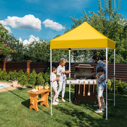 EAGLE PEAK 5x5 Pop Up Canopy Tent Instant Outdoor Canopy Easy Set-up Straight Leg Folding Shelter（Blue）