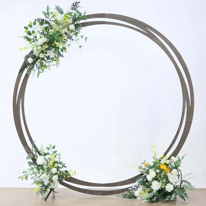 Efavormart 7FT Rustic Square Wedding Arch Wooden Backdrop Stand, Wedding Ceremony Arch - Brown