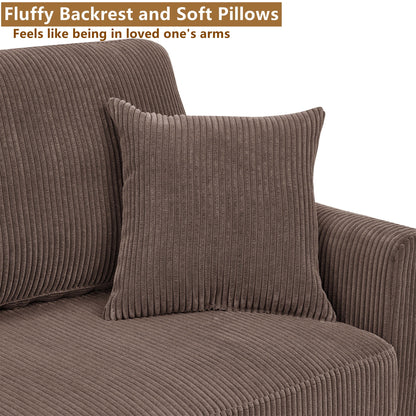 Aukfa 68" Small Sofa Couch Comfy Mid Century Modern Loveseat Sofa for Living Room Bedroom, Cream