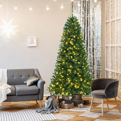 Costway 7ft Pre-lit Hinged Christmas Tree w/ Remote Control & 9 Lighting Modes