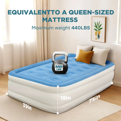 EGGORY King Size Air Mattress with Built-in Pump Inflatable Air Beds, Puncture-Resistant for Camping & Trip & Home
