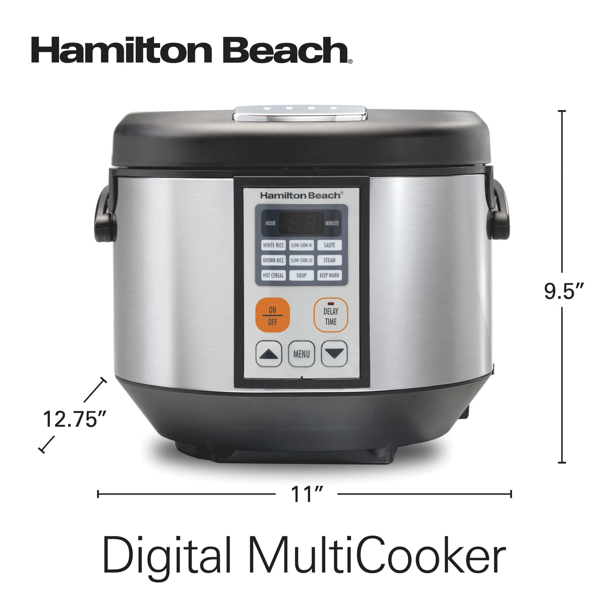 Hamilton Beach Digital MultiCooker, 20 Cup Rice Cooker, Slow Cooker, Steamer Saut, Hot Cereal, Soup, & More