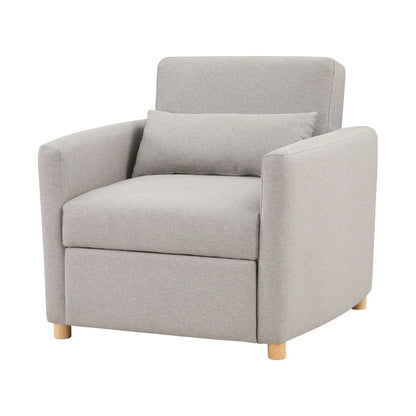 Serta Carly Scandinavian Style Convertible Chair, Ivory Fabric