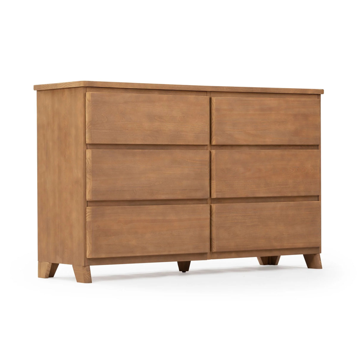 Plank+Beam Solid Wood Farmhouse 6 Drawer Dresser, Barnwood Brown