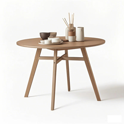 Mainstays 44inch Solid Wood Round Dining Table, Walnut