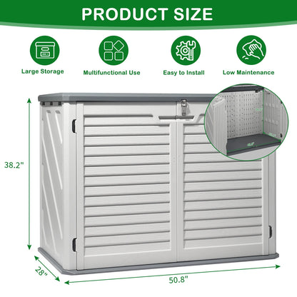 EasingRoom 260 Gallon Storage Deck Box Courtyard White