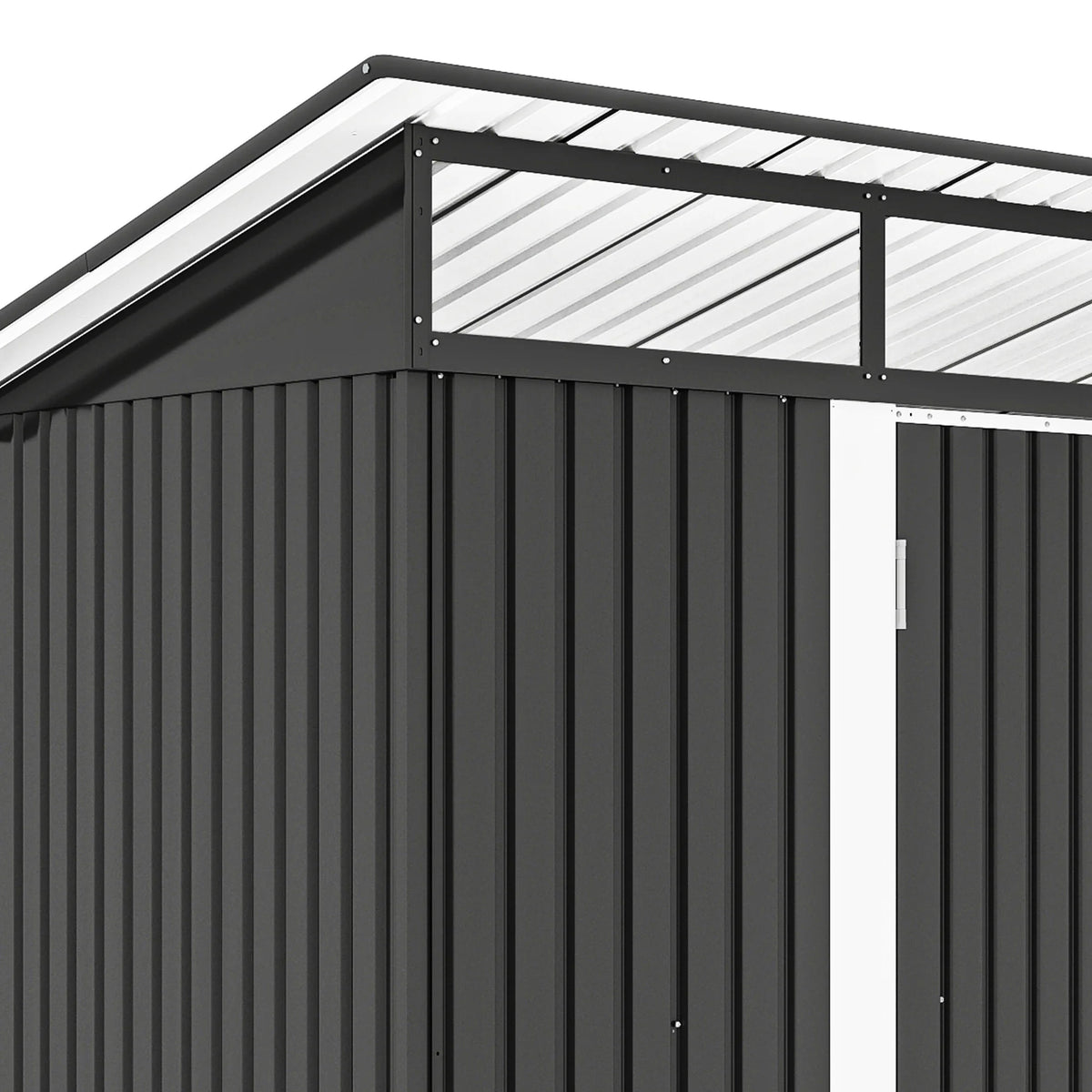 Uforic 9x4 FT Outdoor Storage Shed with Acrylic Windows, Secure Access Lock for Bike Garden Patio Dark Gray