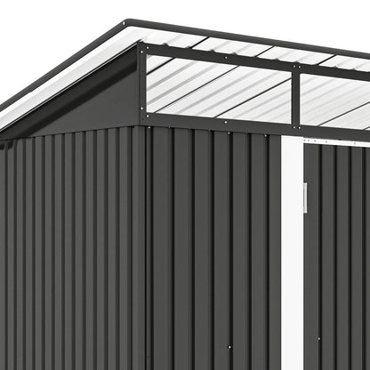Uforic 9x4 FT Outdoor Storage Shed with Acrylic Windows, Secure Access Lock for Bike Garden Patio Dark Gray