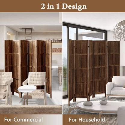 Aletheiawu 4 Panel Room Divider Wall and Folding Privacy Screens No Installation Required White