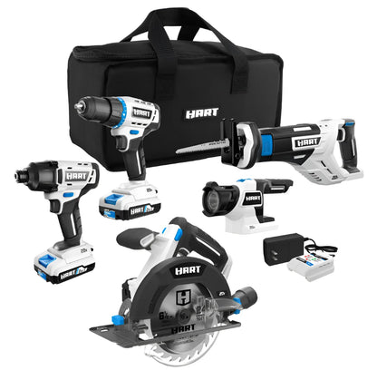 HART 20V 5-Tool Combo Kit with 70PC Drill & Drive Bit Set