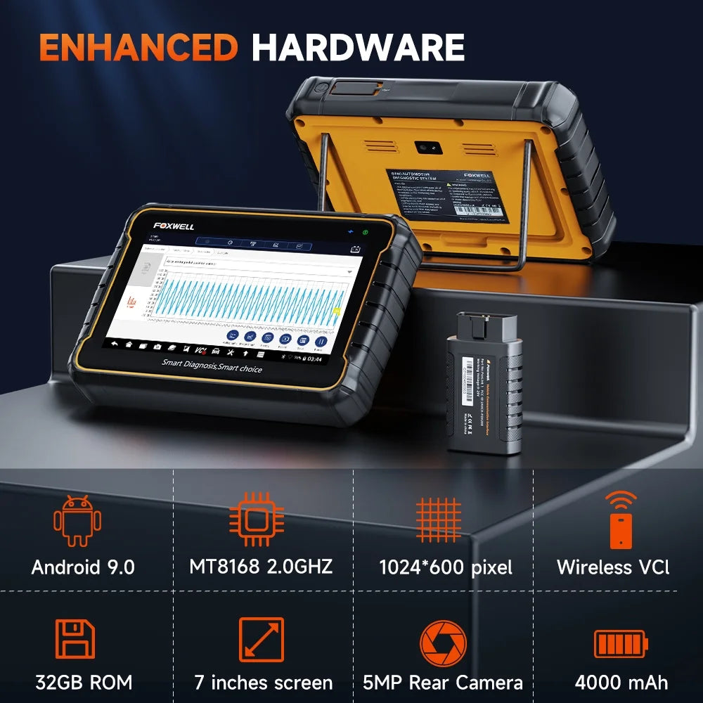 Foxwell GT60 BT Bluetooth OBD2 Scanner All System Automotive Diagnostic Scan Tool 24 Maintenance Functions ABS Bleeding Car Code Reader