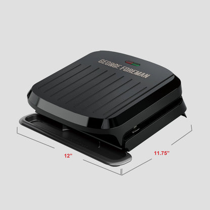 Foreman 4-Serving Removable Plate Grill and Panini, Black, GRP1065B