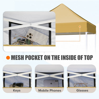 EAGLE PEAK 5x5 Pop Up Canopy Tent Instant Outdoor Canopy Easy Set-up Straight Leg Folding Shelter（Blue）