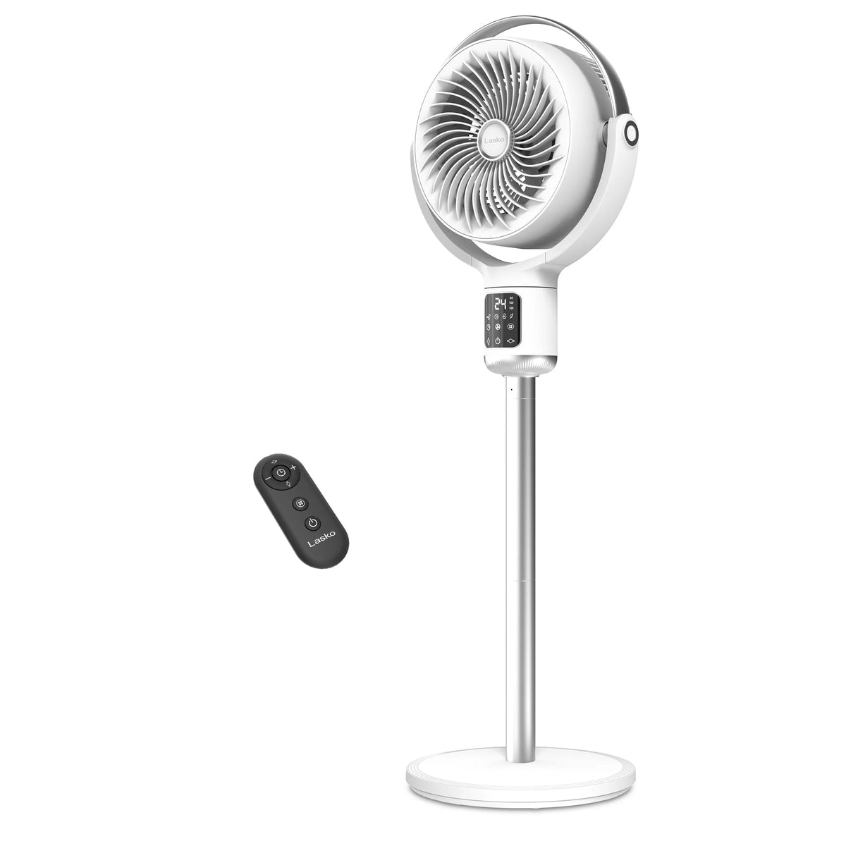 Lasko Whirlwind 7 24-Speed Orbital Motion 25ft/s Airflow Remote Control Pedestal Fan, APDC301
