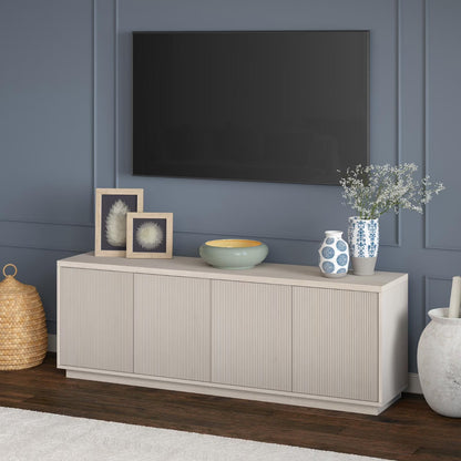 Evelyn&Zoe Hanson Rectangular TV Stand for TV's up to 75", Black Grain