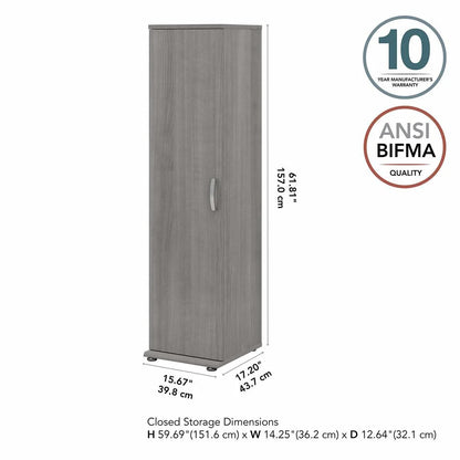 Universal Tall Narrow Storage Cabinet in Platinum Gray - Engineered Wood