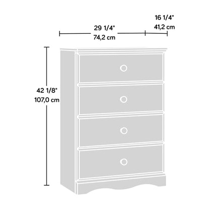 Sauder Storybook 4-Drawer Bedroom Dresser, Soft White Finish
