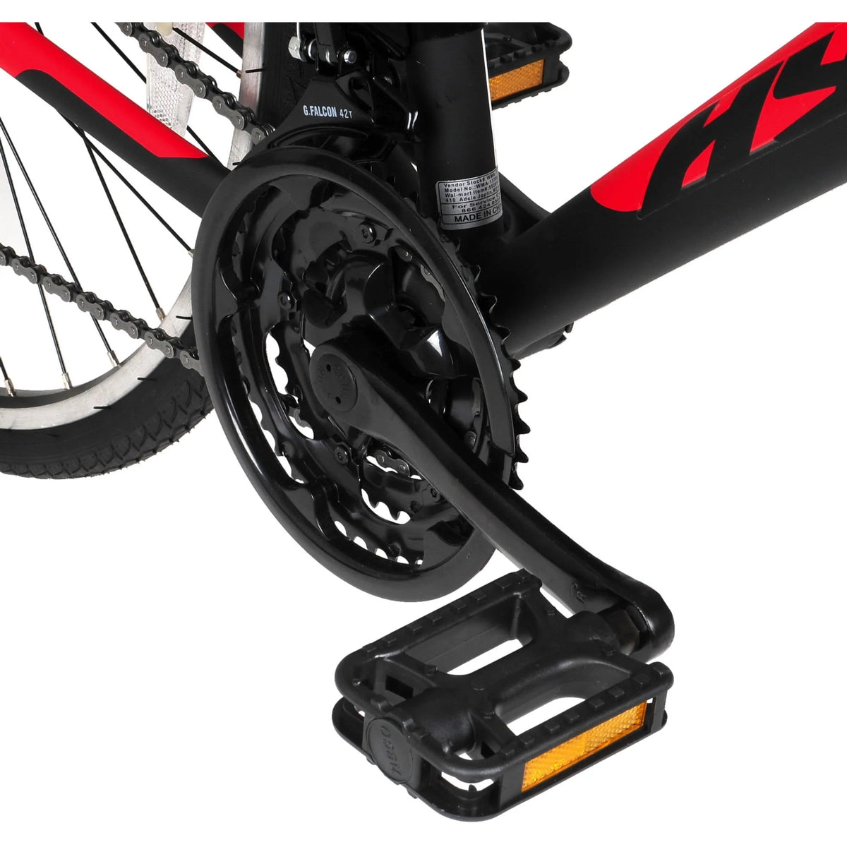 Bicycle 700c Men's Spin fit Hybrid Bike, Black and Red