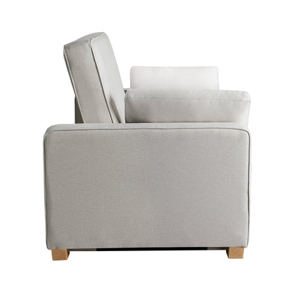 Serta Dream Convertibles Monroe Modern Polyester Convertible Queen Sofa Bed with Pillows Grey