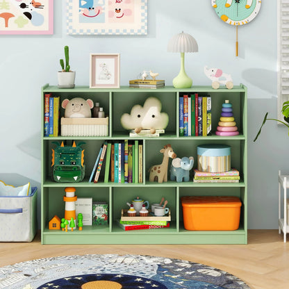 Costway 3-tier Open Bookcase 8-Cube Floor Standing Storage Shelves Display Cabinet White