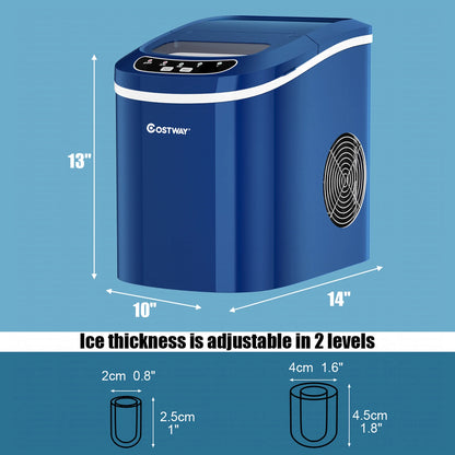 Costway Silver Portable Compact Electric Ice Maker Machine Mini Cube 26lb/Day