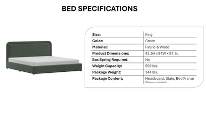 Better Homes & Gardens Juliet King Boucle Platform Bed, Ivory
