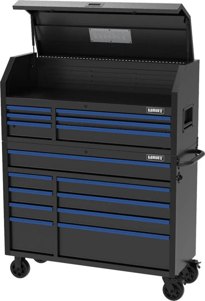 HART 52-Inch 9-Drawer Heavy-Duty Steel Tool Cabinet, Locking Rolling Garage Storage