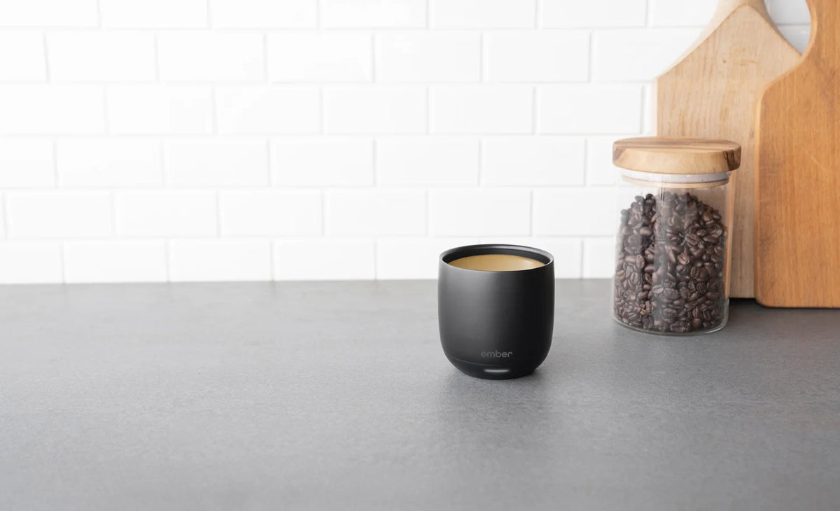 Ember Temperature Control Smart Cup, 6 oz, Black, Up To 1.5-hr Battery Life - App Controlled Heated Cup - Improved Design