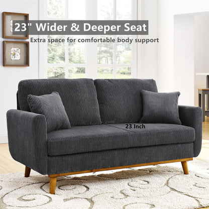 Aukfa 68" Small Sofa Couch Comfy Mid Century Modern Loveseat Sofa for Living Room Bedroom, Cream
