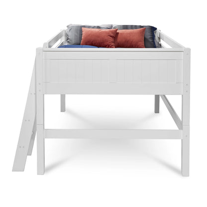 Camaflexi Full Size Low Loft Bed - Panel Headboard - Cappuccino Finish