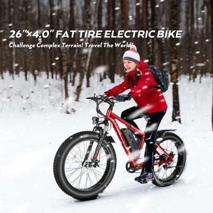 Gocio 26" 4.0 Fat Tire Electric Bike for Adults, 500W Motor, 48V 13Ah Battery, Lightweight Aluminum Alloy Frame, Max 22Mph Electric Mountain Bike Beach Snow Ebike for Men, Professional 7-Speed UL2849