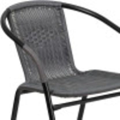 Flash Furniture Lila Indoor/Outdoor Stacking Rattan Patio Chairs, Set of 2, Beige