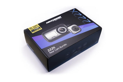 Nextbase 222X Compact Dual Dash Cam Front & Rear 2.5" HD IPS Screen, 1080p Full HD, 6 Layer Lens, Black, 0.17 lbs assembled.