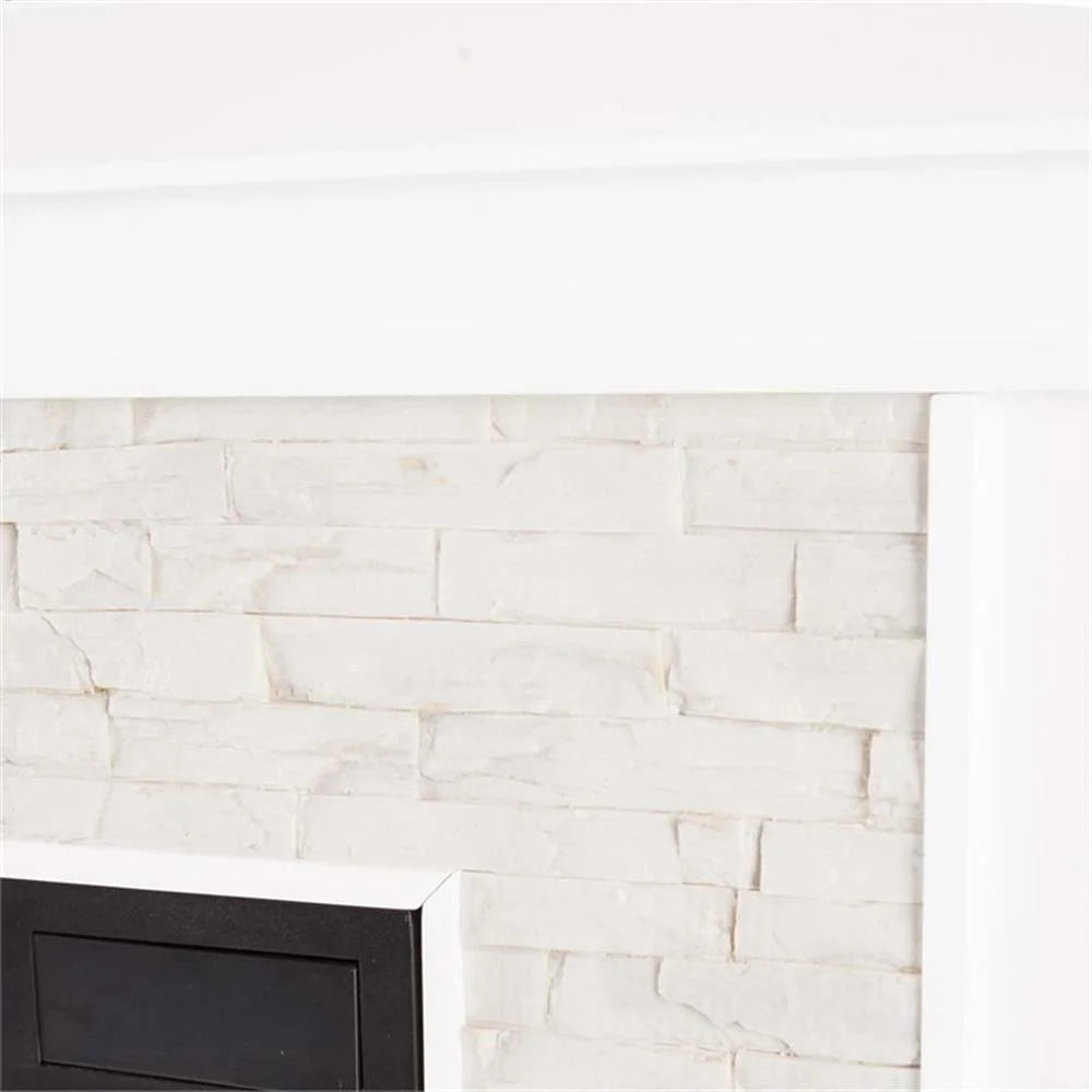 SEI Furniture Canyon Heights Faux Stone Electric Fireplace