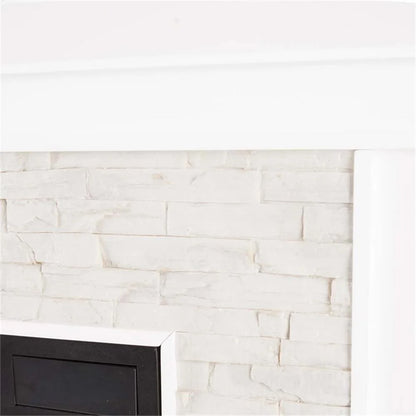 SEI Furniture Canyon Heights Faux Stone Electric Fireplace