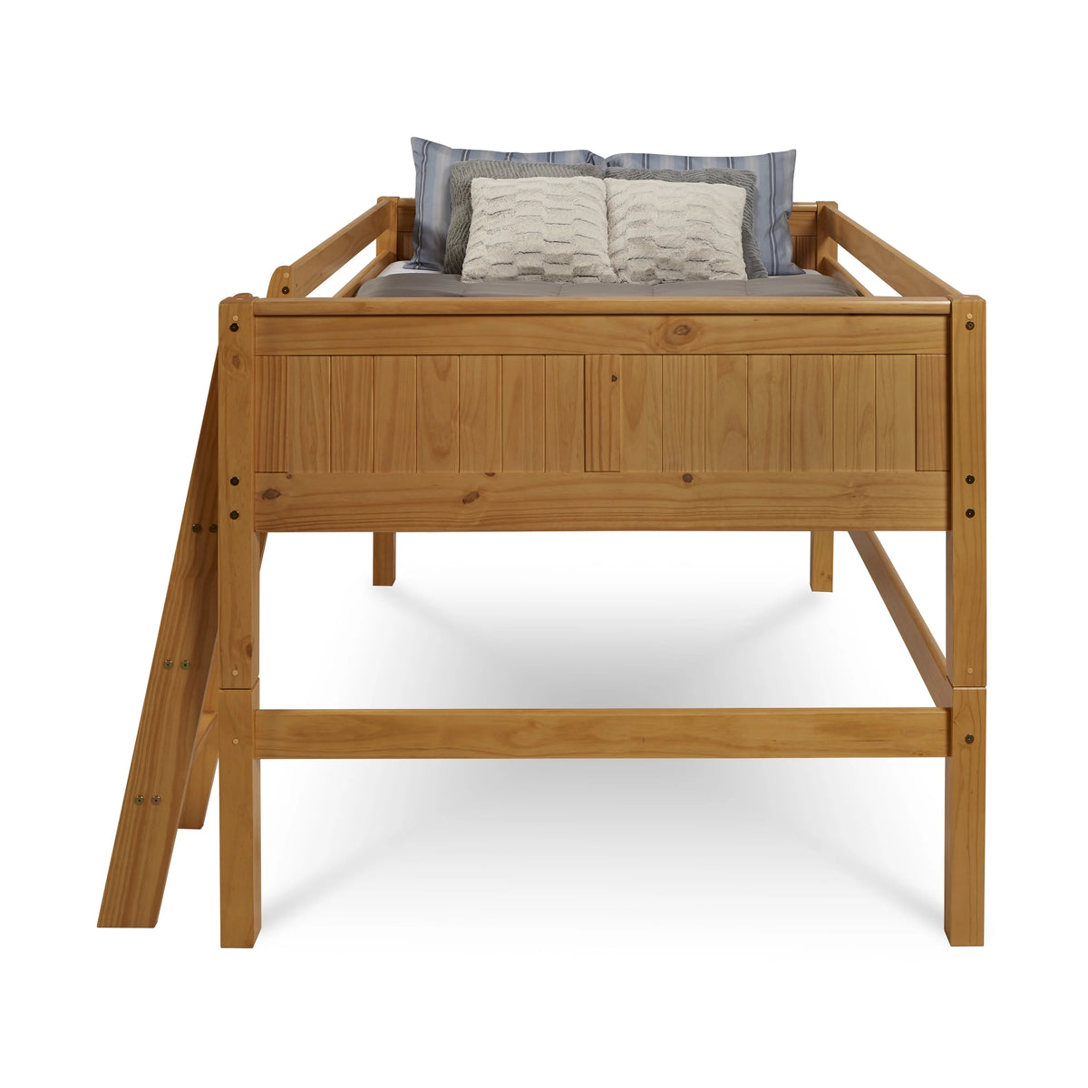 Camaflexi Full Size Low Loft Bed - Panel Headboard - Cappuccino Finish