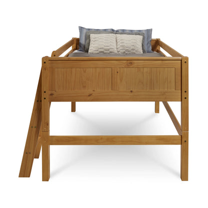 Camaflexi Full Size Low Loft Bed - Panel Headboard - Cappuccino Finish