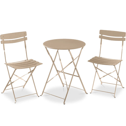 Best Choice Products 3-Piece Small Bistro Set, Folding Patio Furniture Set of 2 Chairs and Table - Black