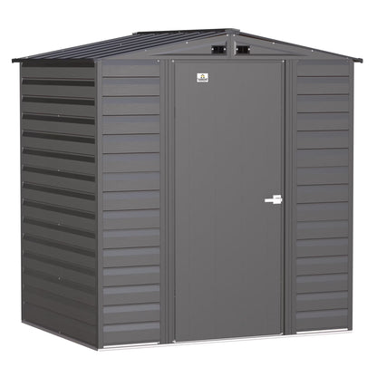 Arrow Select Steel Storage Shed Steel Storage Shed, 6x5, Charcoal