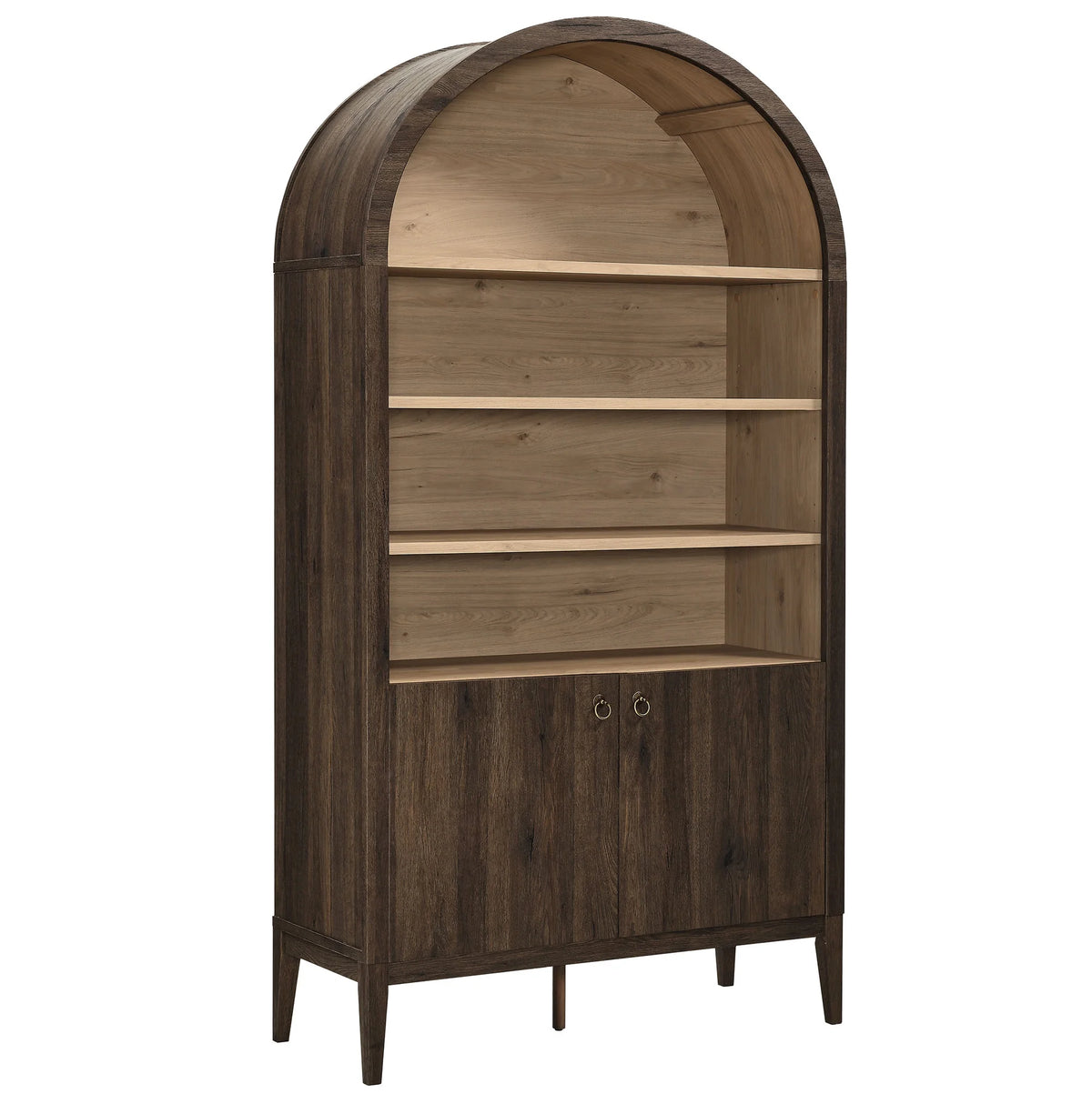 Modway Nolan 74" Tall Arched Storage Display Cabinet Bookshelf in Black