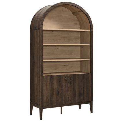 Modway Nolan 74" Tall Arched Storage Display Cabinet Bookshelf in Black