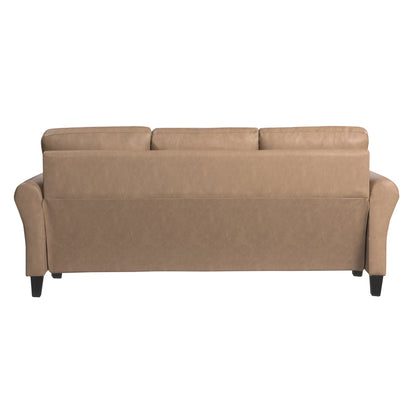 Lifestyle Solutions Alexa Sofa with Rolled Arms, Gray Fabric
