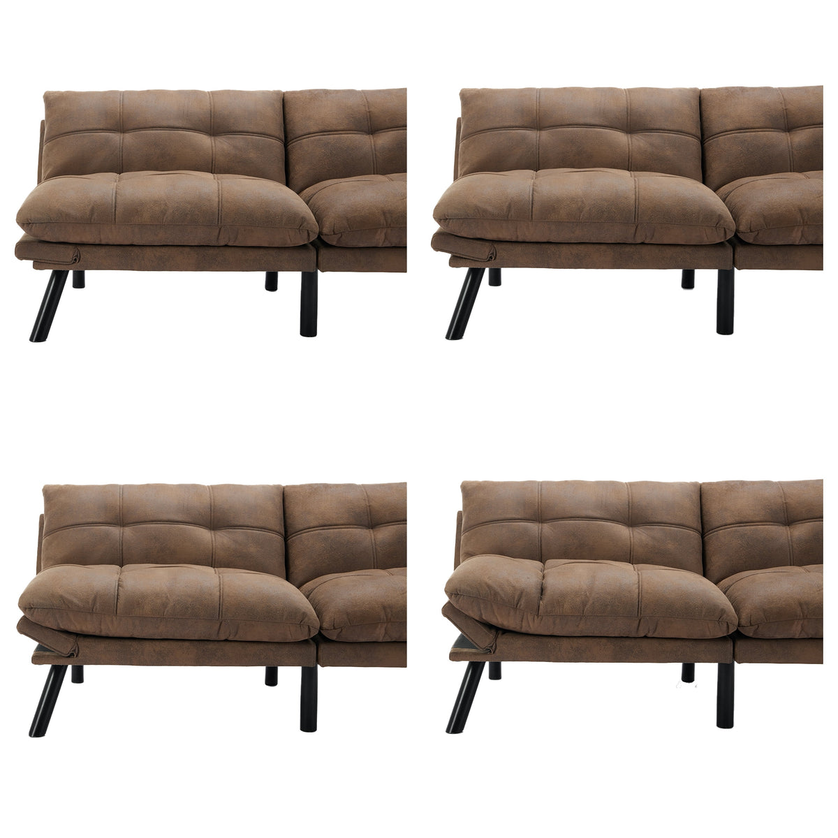 PAPROOS Convertible Sofa Bed, Folding Futon Sofa Bed, Upholstered Sofa Bed Couch, Loveseat Sleeper Sofa for Small Space, Apartment, Living Room, Cream