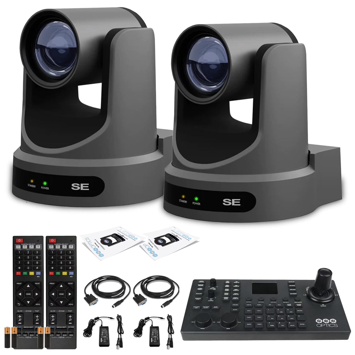 2 x PTZOptics Move SE PTZ Camera with 20x Optical Zoom + PTZOptics SuperJoy PTZ Camera Controller
