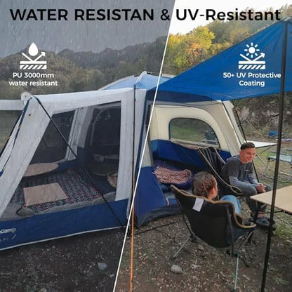 SUV Tent, Instant 6-8 Person Waterproof & Windproof Tailgate Car Camping Tent with Movie Screen for Family Camping & Outdoor Adventures