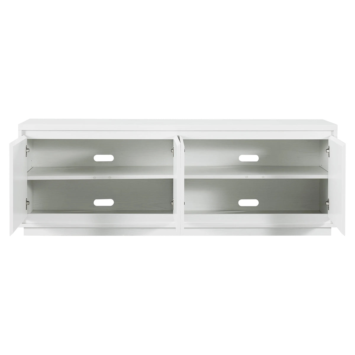 Evelyn&Zoe Hanson Rectangular TV Stand for TV's up to 75", Black Grain