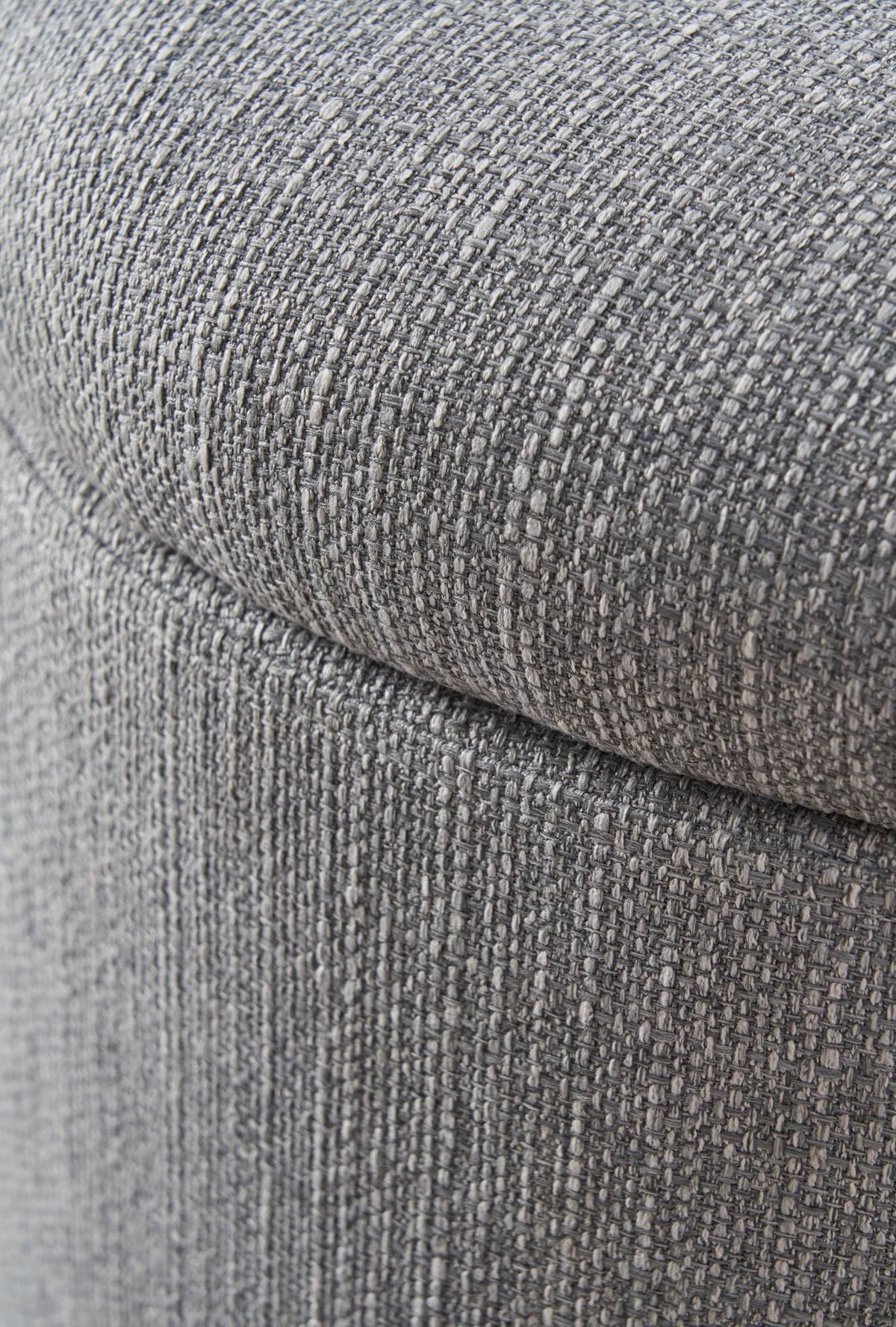 Better Homes & Gardens Round Tufted Storage Ottoman, Gray Faux Linen