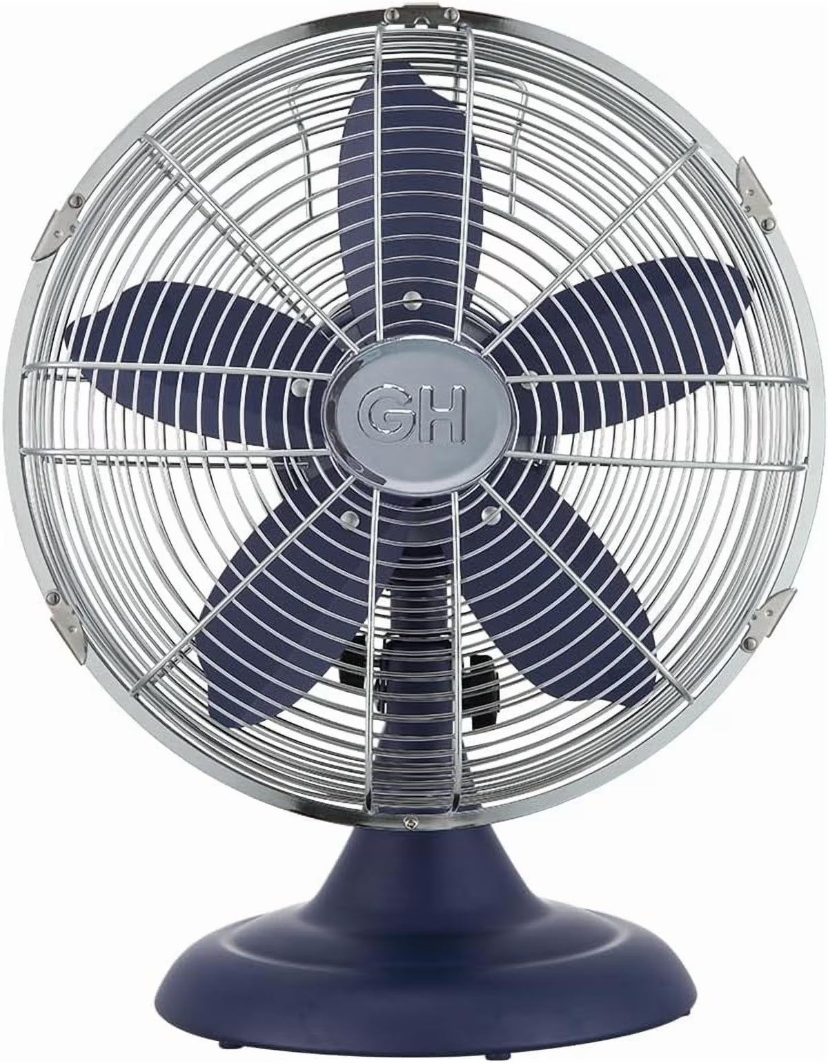 Good Housekeeping Retro All-Metal Table Fan (92618) with 3 Speed Settings, Wide Oscillation, and Carrying Handle