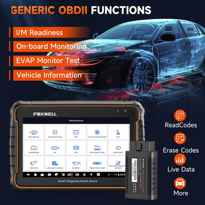 Foxwell GT60 BT Bluetooth OBD2 Scanner All System Automotive Diagnostic Scan Tool 24 Maintenance Functions ABS Bleeding Car Code Reader