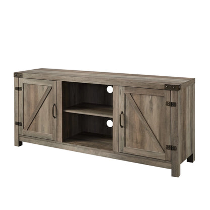 Walker Edison Modern Farmhouse Barn Door TV Stand for TVs up to 65", Grey Wash